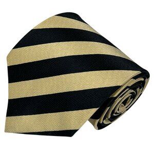 Davvero Benino Italy Gold Black Stripe Repp Necktie Tie